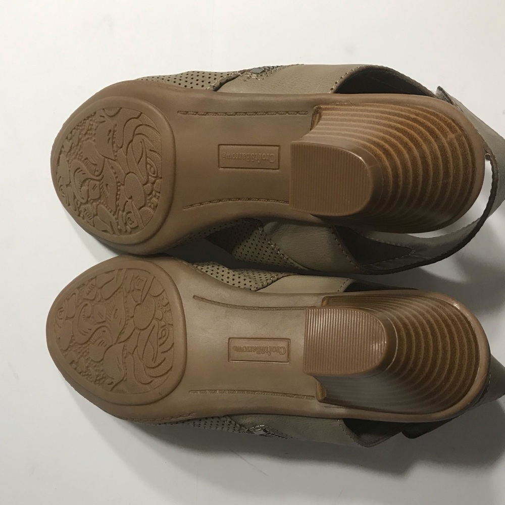 Croft & Barrow Womens Eponine Taupe Sz 9 Peep Toe - Picture 6 of 7